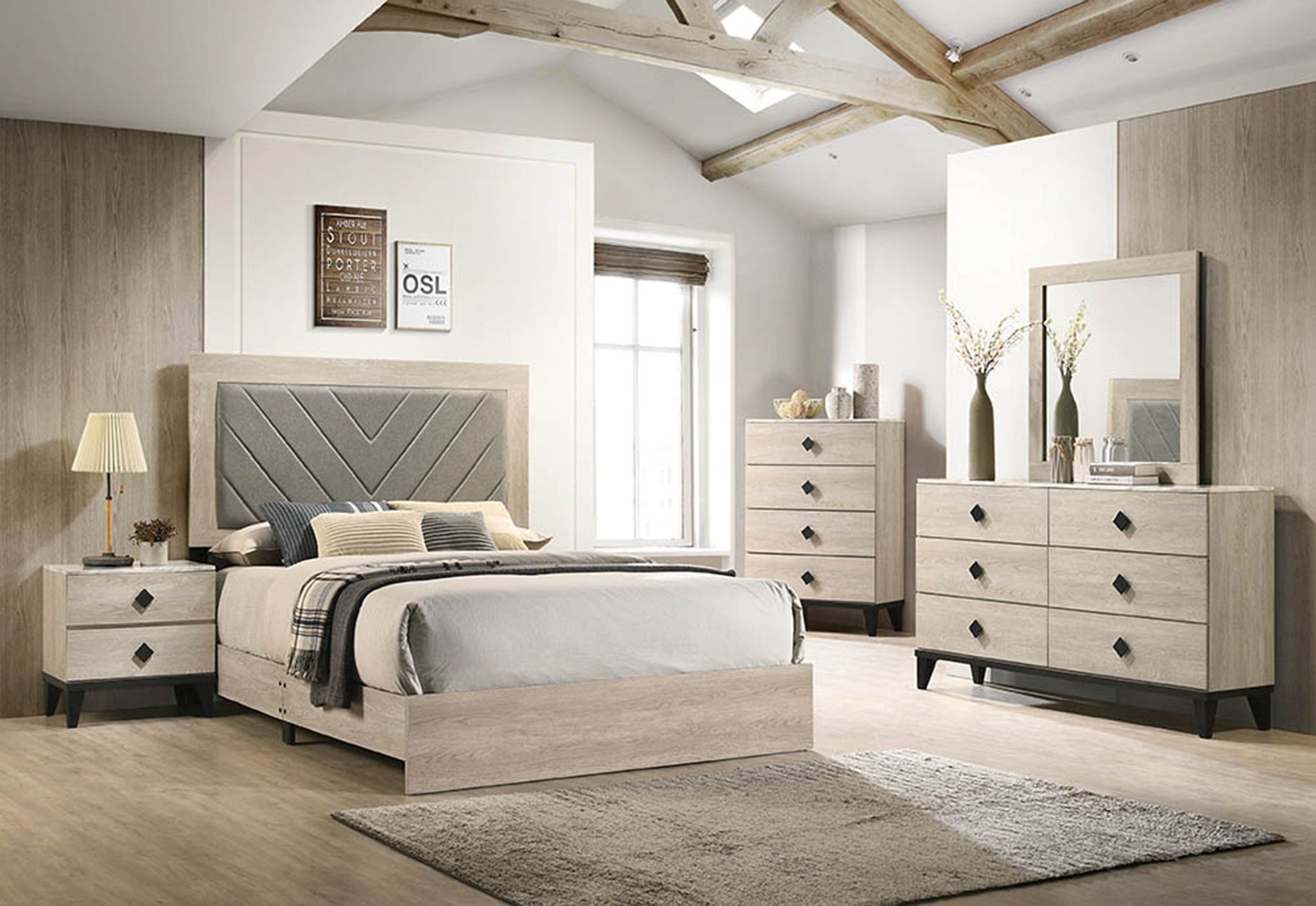 Modern Design Bedroom Furniture 1Pc Cream 4 Drawers Beautiful Chest With Faux Marble Top Black,Cream Modern Wood