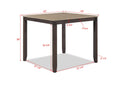 Rustic Farmhouse Transitional 5 Pc Counter Height Dining Set Square Table Wood Top Bottom Display Shelf Linen Look Fabric Upholstery Chair Wooden Dining Room Furniture Light Brown Finish Dinette Wood Wood Brown Ladder Back Gray Seats 4 Wood Dining Room