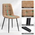 5 Piece Round Dining Table Set, Modern Round Table And 4 Upholstered Chairs For Dining Room, Kitchen Room, Living Room, Easy Assembly Metal Brown Black Dining Room 42 Inches Farmhouse,Mid Century Modern,Modern Round Round Mdf Dining Table With Chair Mdf