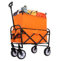 Minimeetall Strap Collapsible Foldable Wagon Cart Beach Wagon Heavy Duty Utility Cart Utility Wagon Grocery Cart For For Camping Shopping Sports Gardeing Fishing Supports 225Lbs Orange Orange Steel