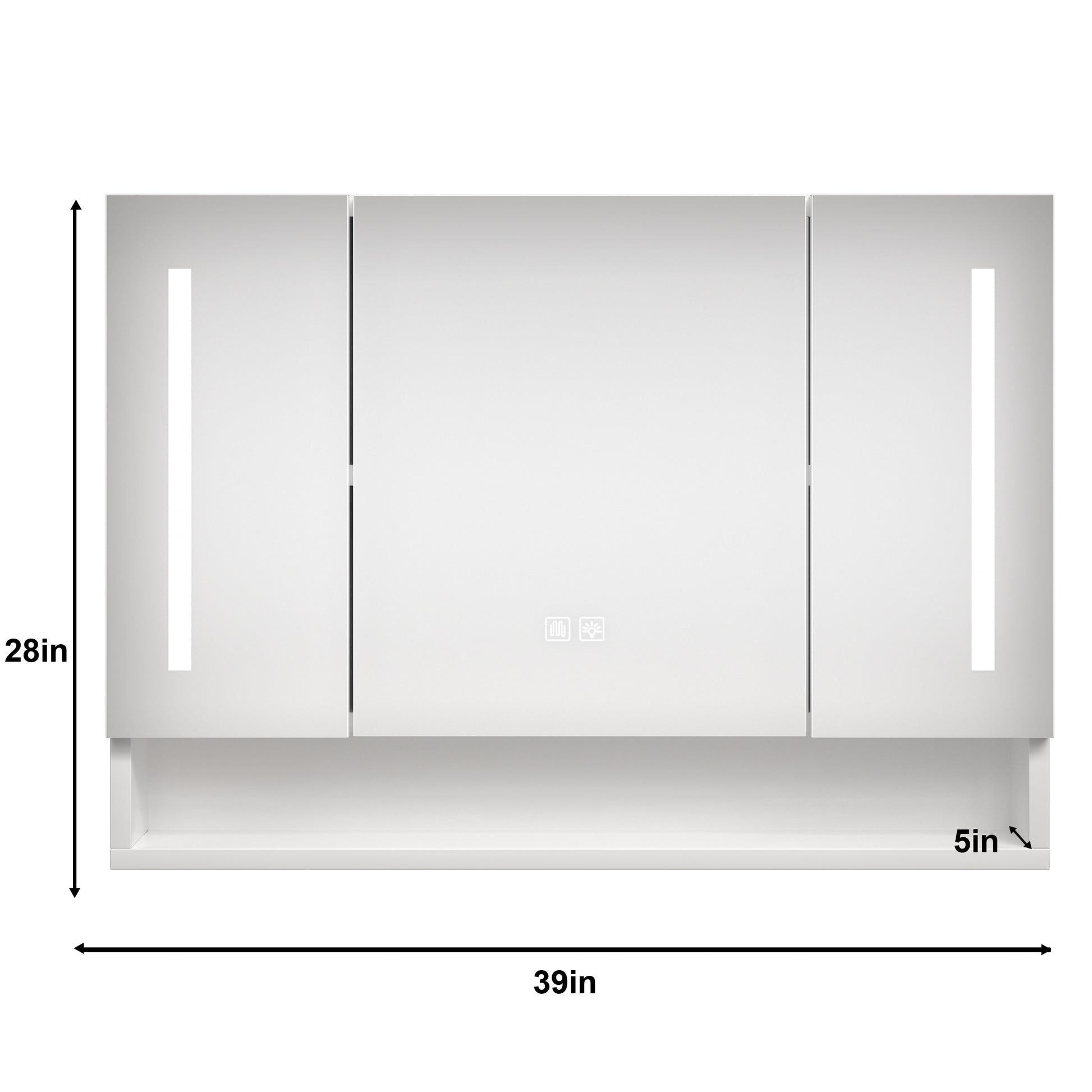 Modern 39X28 Inches Bathroom Cabinets, Medicine Cabinets With Mirrors And Led Lights, Bathroom Storage Cabinet With Multilevel Storage Compartments White 3 1 36 To 47 In 24 To 31 In Mirror Included Bathroom Wall Mounted Modern 5 10 Inches Aluminium