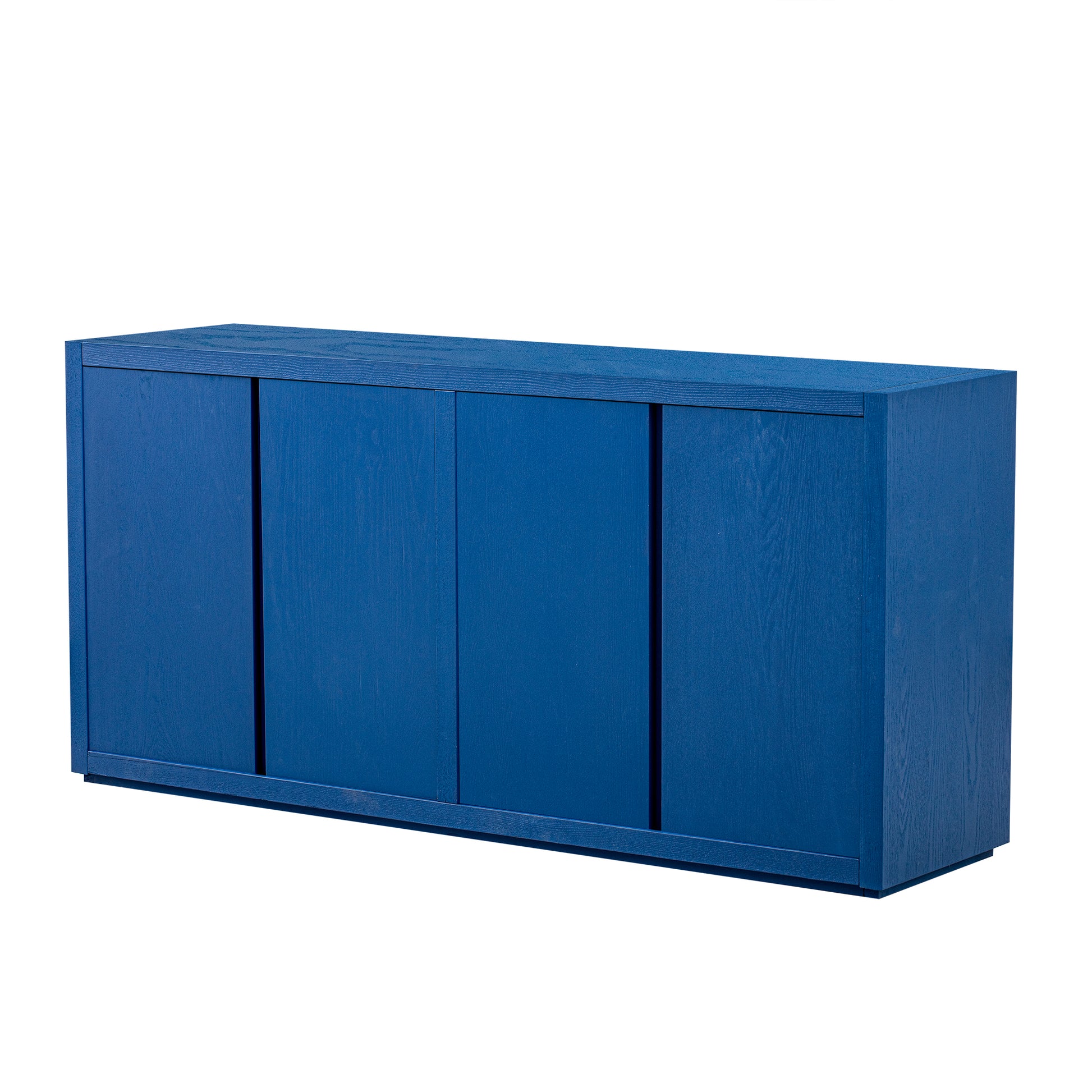 Distinctive Features Of A Four Door Cabinet Sideboard With Ash Veneer Suitable For Hallway, Entryway, Living Room Navy Blue Mdf