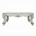 Antique Pearl Coffee Table With Scrolled Leg Ivory Primary Living Space Rectangular Wood Plastic