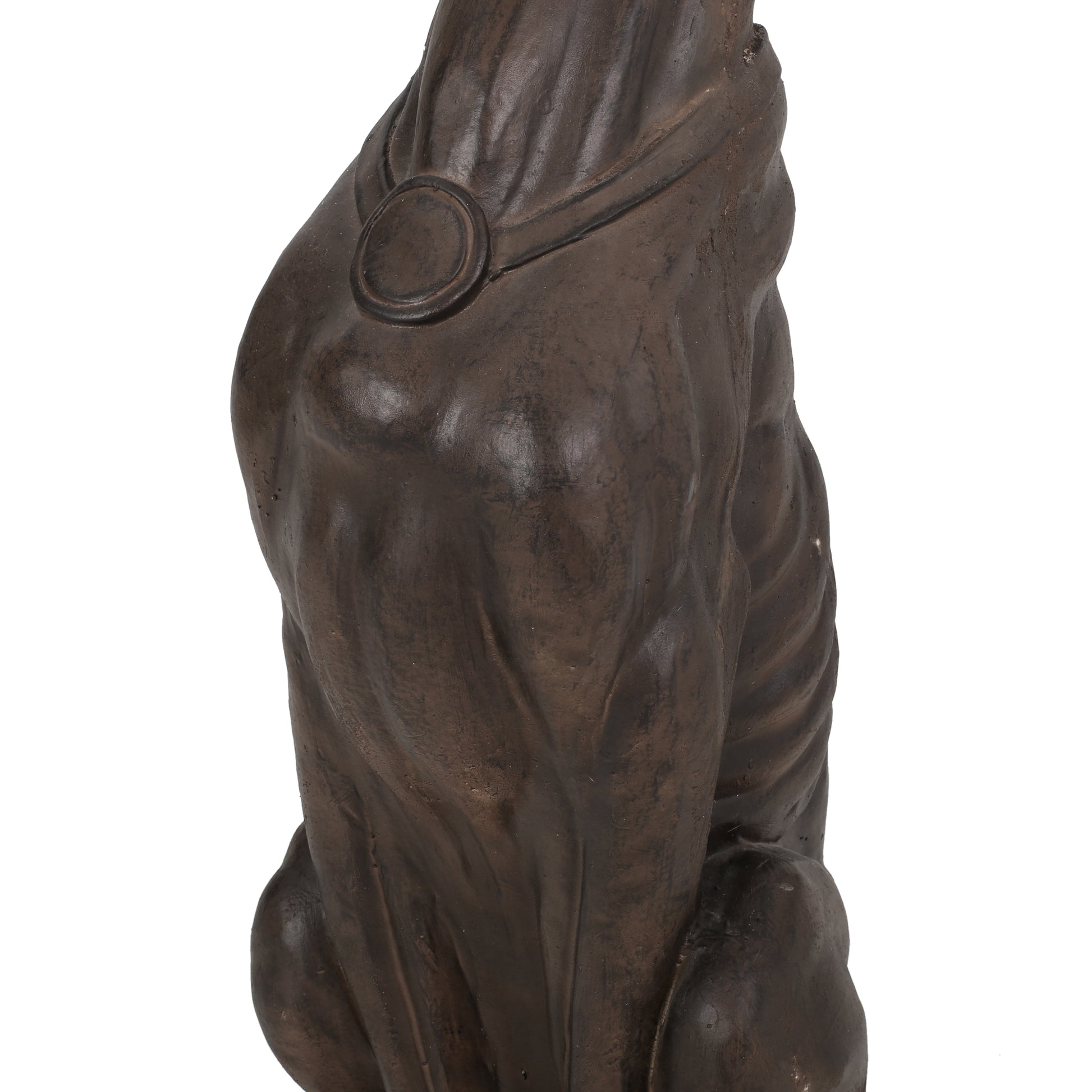 Grey Hound Dog Statue Dark Brown Magnesium Oxide