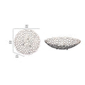 Decorative Metal Tray With Mesh Design And Ball Support,Gold And Black Gold Metal