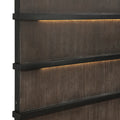 Two Tone Brown Black Finish Led Headboard Queen Bed 1Pc Modern Industrial Design Bedroom Furniture Box Spring Required Queen Black,Brown Gray Wood Bedroom Bed Frame Wood