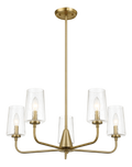 Dazzle Five Lights Chandelier With Clear Seeded Glass Satin Brass Clear,Gold Ceiling Lights Brass,Glass