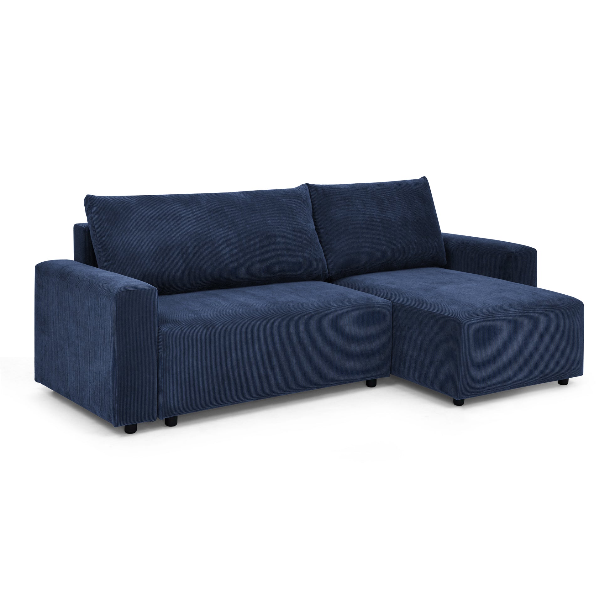 Modular Corduroy Upholstered 3 Seater Sofa Bed With Storage For Home Apartment Office Living Room, Free Combination, L Shapedblue Blue Wood Primary Living Space Medium Soft Pillow Back Eucalyptus Square Arms Foam Corduroy 3 Seat