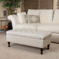 Hyatt Storage Ottoman Linen Fabric