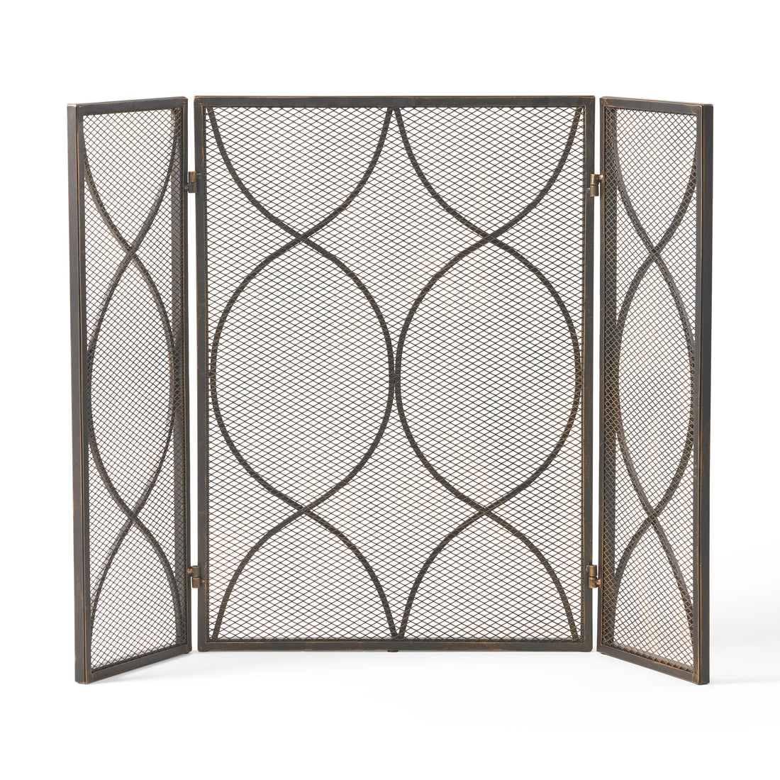 Fire Screen Black Gold Iron