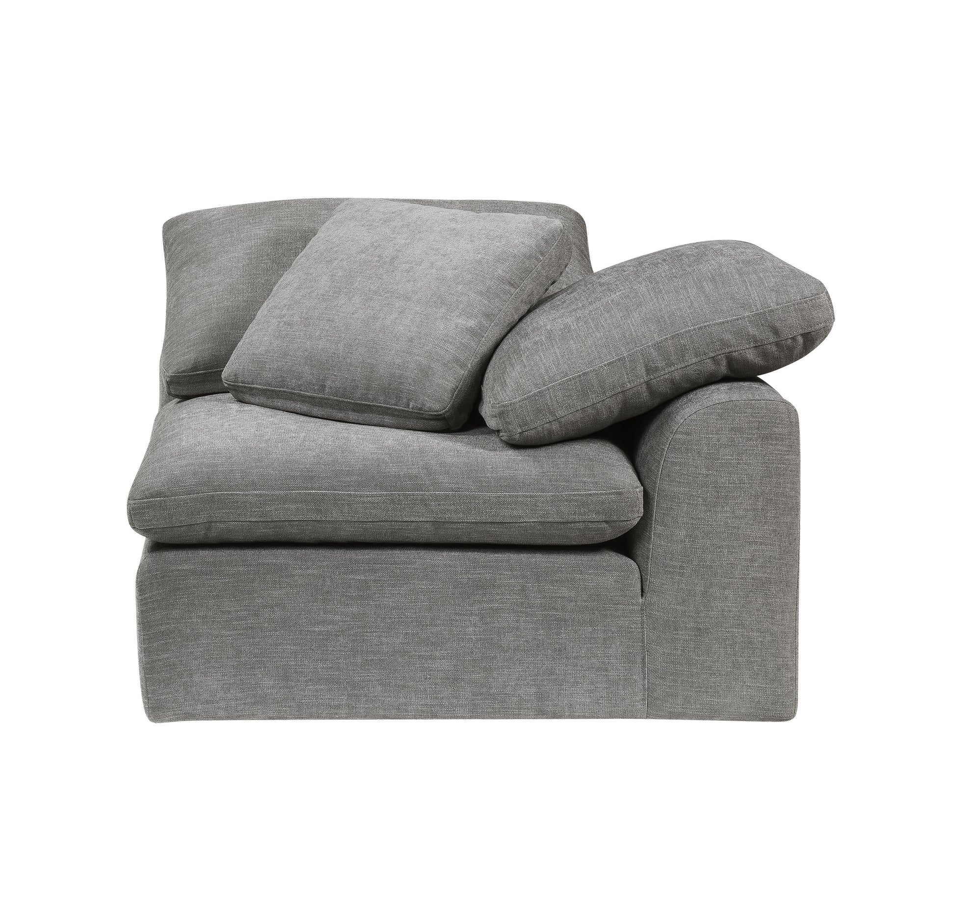 Naveen Modular Wedge W Pillow, Gray Linen Lv55141 Gray Upholstered 1 Seat