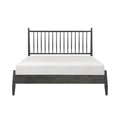 Mid Century Modern Design Full Platform Bed 1Pc Gray Finish Wooden Bedroom Furniture Vertical Slats Headboard, Bed In A Box Box Spring Not Required Full Gray Wood Bedroom Mid Century Modern Slat Beds Wood