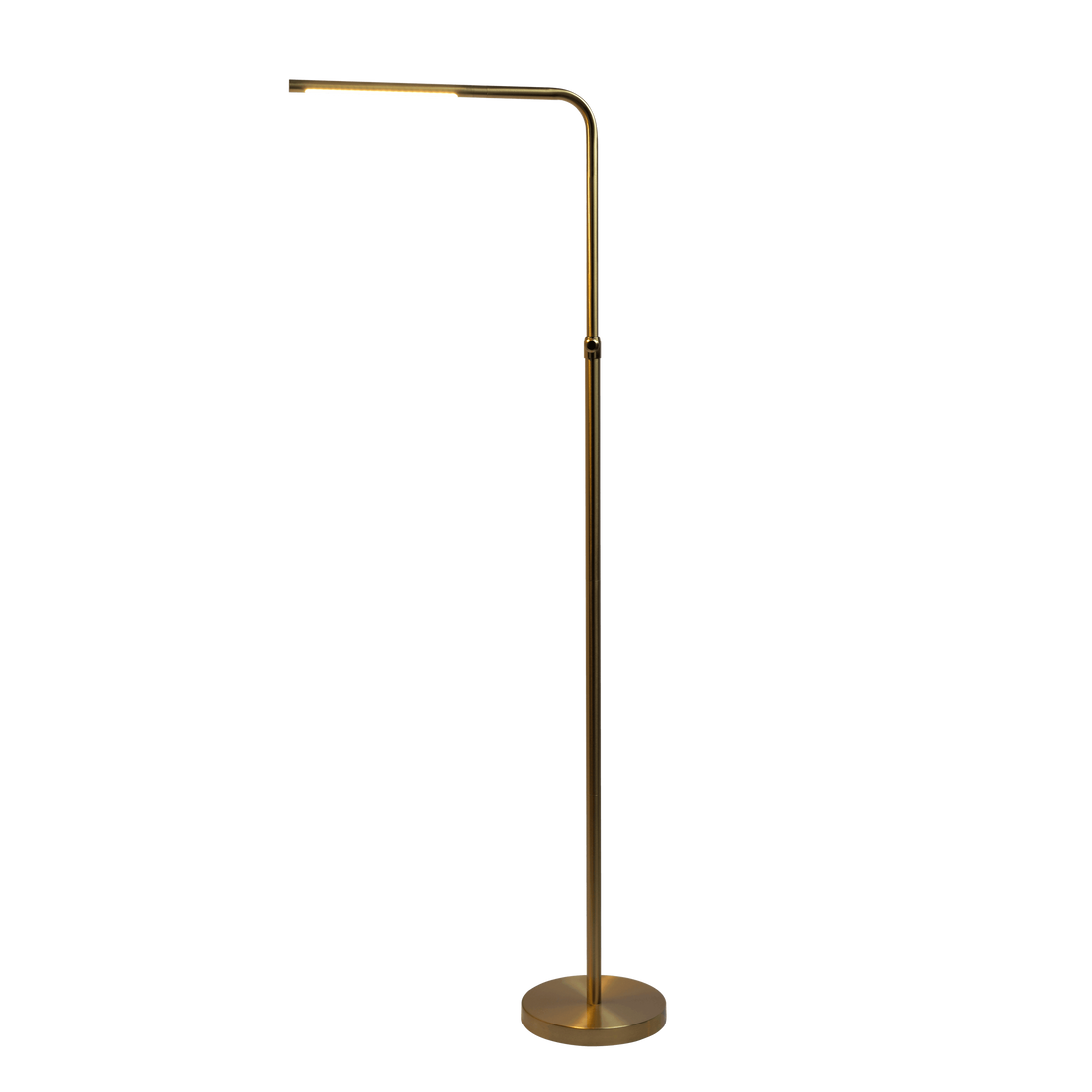 Verve Brassed Gold Floor Lamp With On Off Switch Adjustable Led Round Base Gold Table&Floor Lamps Led Brass,Metal