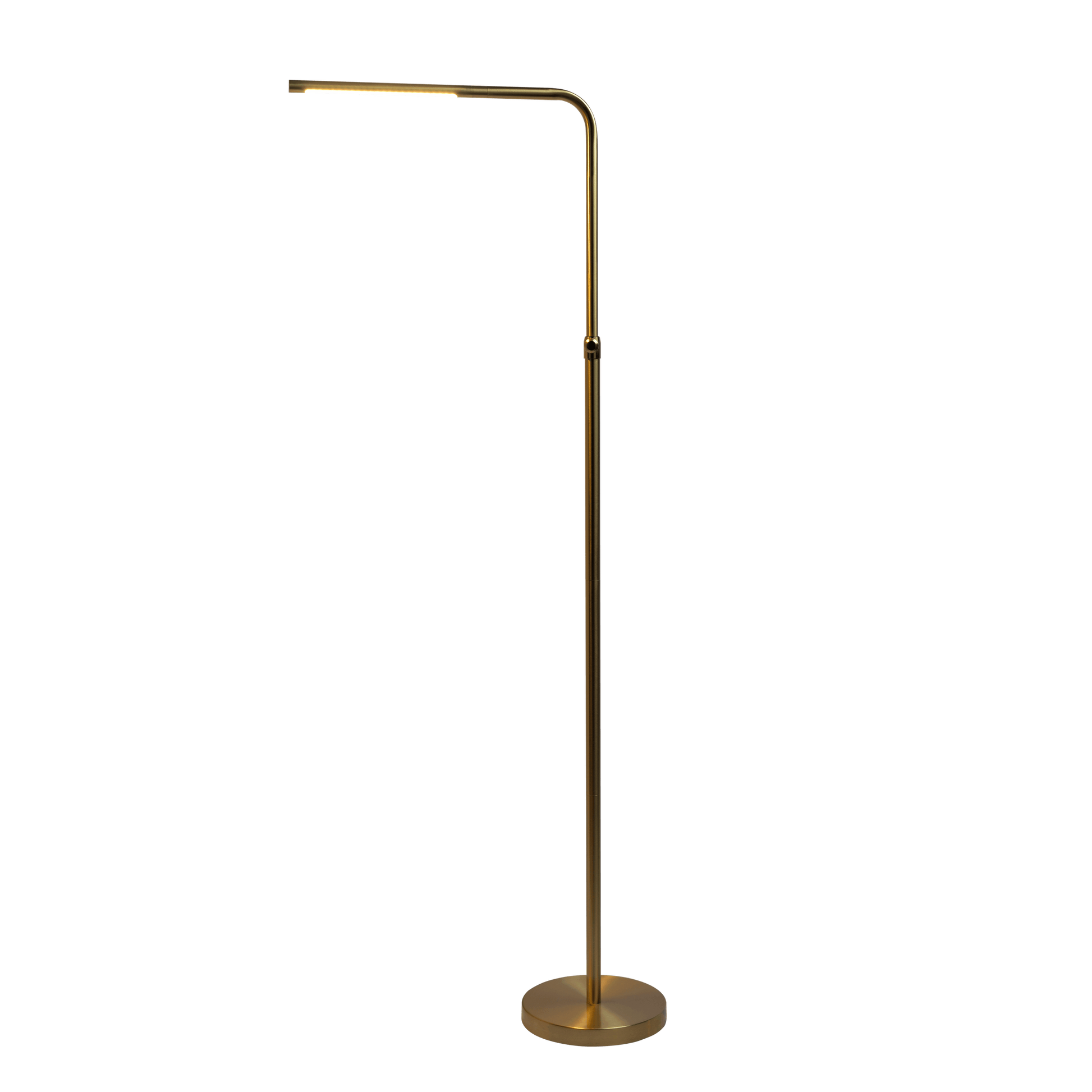 Verve Brassed Gold Floor Lamp With On Off Switch Adjustable Led Round Base Gold Table&Floor Lamps Led Brass,Metal