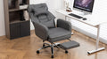 Swivel Ergonomic Office Chair, Technology Leather High Back Office Chair With Lumbar Support Headrest, Sedentary Comfortable Boss Chair, 155 Reclining Computer Chair Colortan Caster Dark Grey Office Foam American Design,American Traditional,European