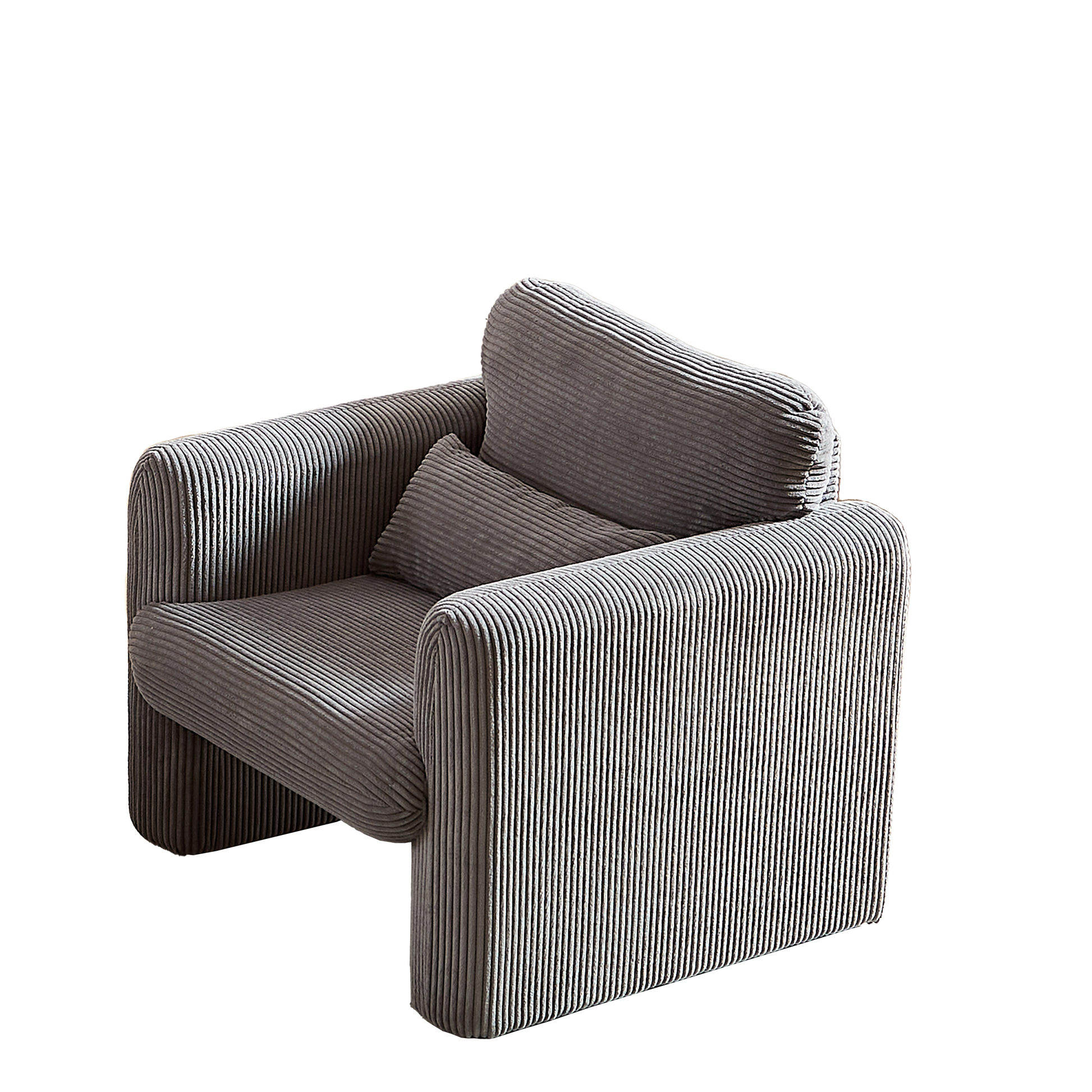60"Corduroy Fabric Sofa With Two 33" Single Sofa, Modern Sofa With Support Pillow, For Apartment, Office, Living Room & Bedroom Grey Corduroy 4 Seat