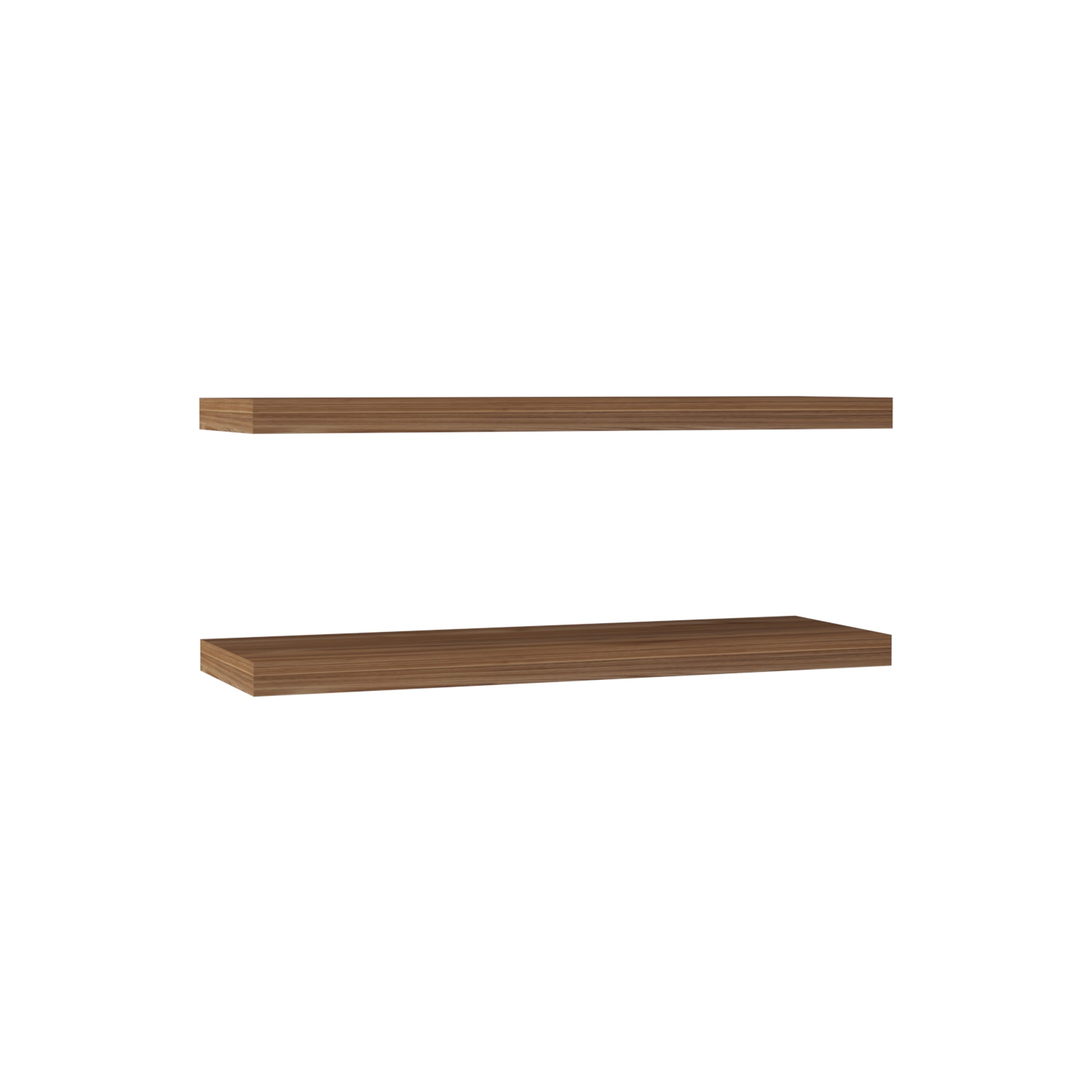 Ecco 31.5" Wide Floating Shelves Set Of 2, Shelves For Wall Decor For Bedroom, Bathroom Storage Shelves, Book Shelves For Living Room Mahogany Dark Brown Particle Board