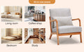 Mid Century Modern Accent Chair, Arm Chair Living Room Chairs With Pillow Upholstered Reading Chair With Solid Wood Frame & Living Room Bedroom Balcony Beige Beige Brown Primary Living Space