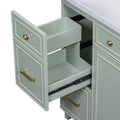 36 Inch Bathroom Vanity, Transitional Style Bathroom Cabinet With Resin Sink, Green Single Bathroom Cabinet, With 2 Drawers And 1 Adjustable Storage Shelf, 2 Soft Close Doors Green Bathroom Solid Wood Mdf Resin