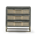 Mango Wood Natural Cabinet With 3 Drawers Grey Wood