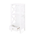 1 Drawer Storage Rack White Mdf