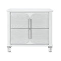 Brenda Grey Nightstand Grey Gray 2 Drawers Bedroom Square Contemporary Rubberwood Dovetail Joints Wood Wood
