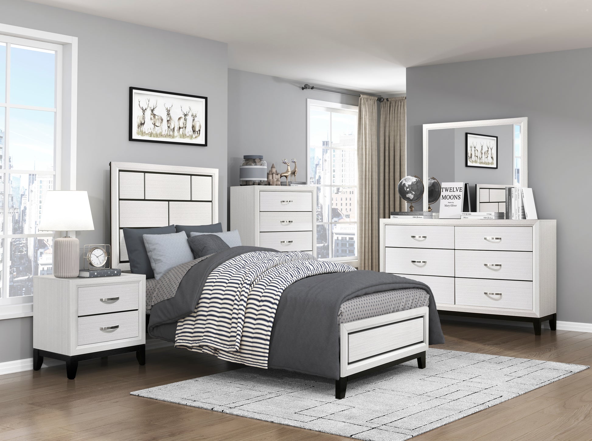 Modern Contemporary White Finish Storage Dresser Of 6X Drawers 1Pc Wooden Bedroom Furniture White Wood