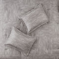 7 Piece Printed Seersucker Comforter Set Grey King King Grey Polyester