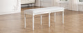 Vintage Traditional 50.4Inch Upholstered Dining Bench With 6 Solid Wood Legs, Cream Cream Dining Room Traditional Rubberwood Foam Rubber Wood