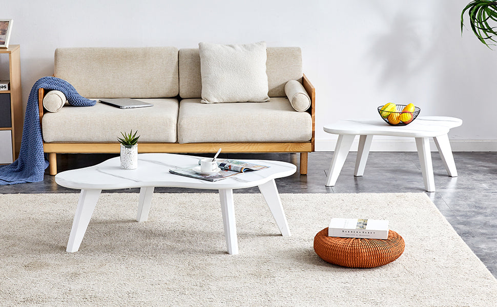 Modern Minimalist White Table Top. Cloud Shape Gives You A Experience, Computer Desk. The Game Table. Suitable For Dining And Living Rooms. White Mdf