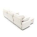 Oversized Modular Cushioned Sofa,With 3 Ottomans To Work As Sleeper Sofa Beds, 3 Seater Sofa With 3 Footstools, Beige Corduroy Fabric Beige Corduroy 3 Seat