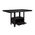 Charcoal Gray Finish 5Pc Dining Counter Height Table With Base Storage And 4 Counter Height Chairs Set Casual Style Dining Kitchen Wooden Furniture Wood Wood Charcoal Grey Seats 4 Wood Dining Room Casual Rectangular Dining Table With Chair Wood