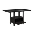 Charcoal Gray Finish 7Pc Dining Counter Height Table With Base Storage And 6 Counter Height Chairs Set Casual Style Dining Kitchen Wooden Furniture Wood Wood Charcoal Grey Seats 6 Wood Dining Room Casual Rectangular Dining Table With Chair Wood