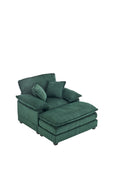 56.3 Inch Corduroy Single Sofa With 2 Toss Pillows And A Ottoman ,Comfy Sofa Deep Seat Couch For Living Room Green Foam 1 Seat