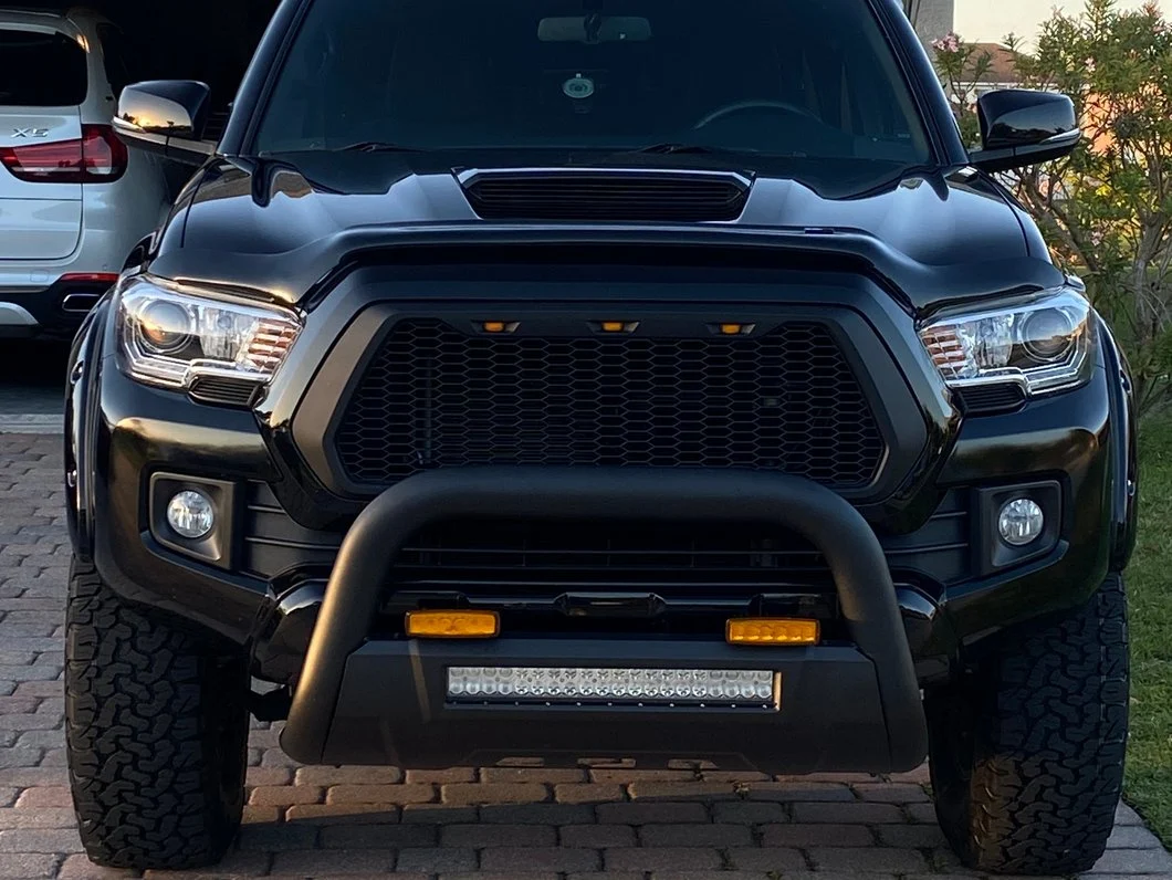 Black Mesh Grille For Toyota Tacoma 2016 2019 Not Fit Truck With Radar Behind The Badge Matte Black Abs