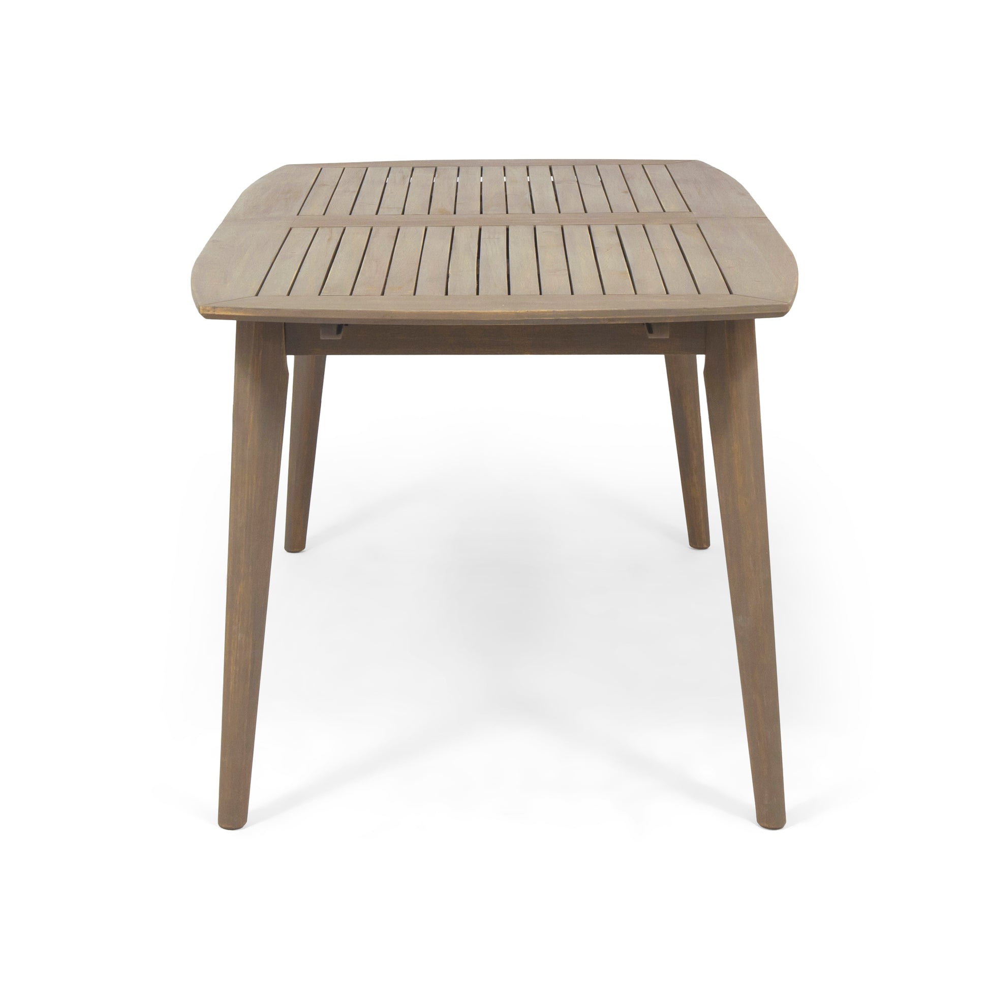 Outdoor Acacia Wood Expandable Dining Table, Gray Grey Acacia Wood