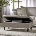 Hyatt Storage Ottoman Grey Fabric