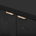 Luxurious Four Door Sideboard With Honeycomb Patterned Doors, Offering Large Storage For Study,Entrance And Living Room Black Primary Living Space American Design Mdf
