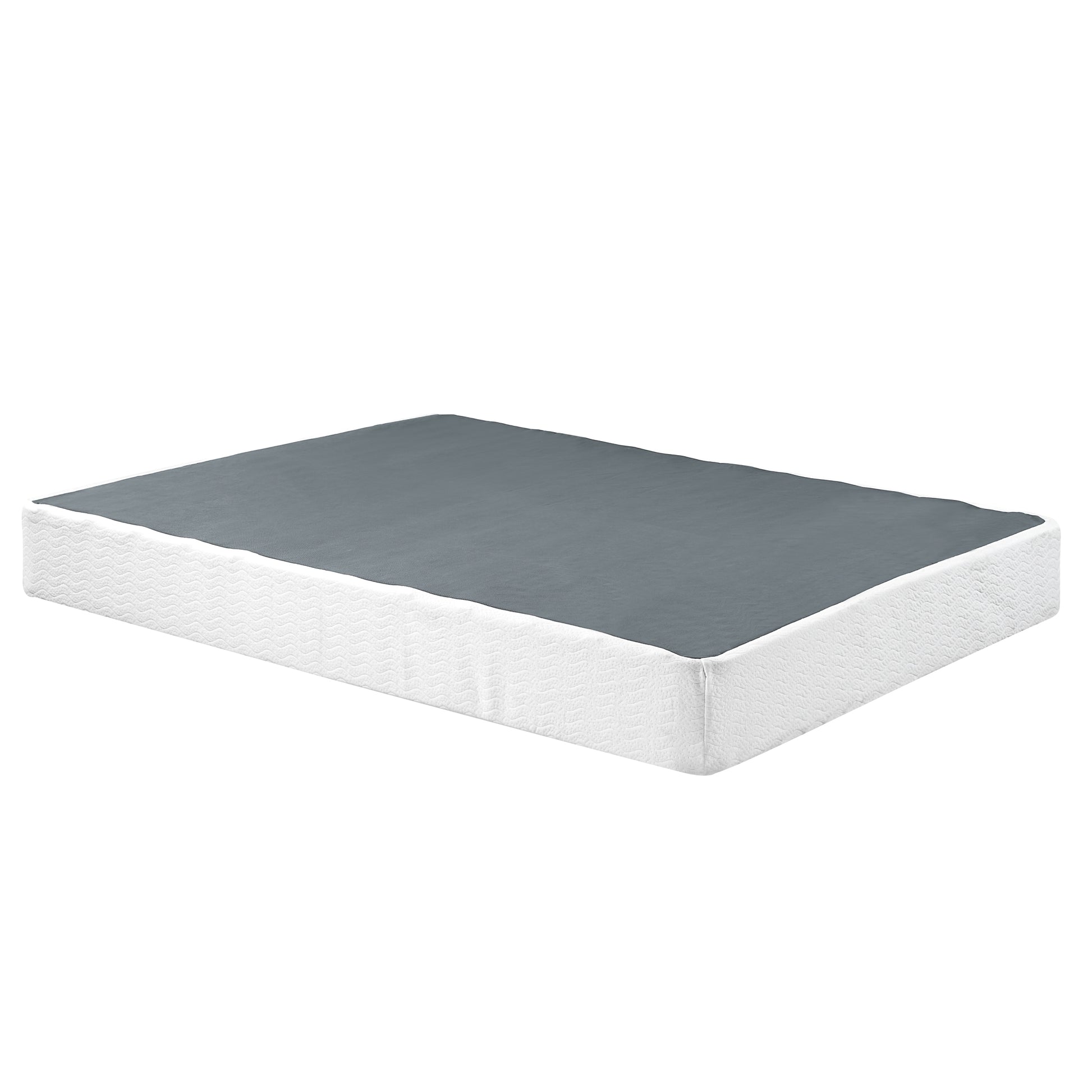 California King Mattress Foundation 1Pc Black Metal Frame With Textured Fabric Cover California King Black Bedroom Metal