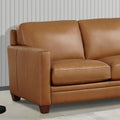 Naples Leather Loveseat Cognac Down Filling Genuine Leather