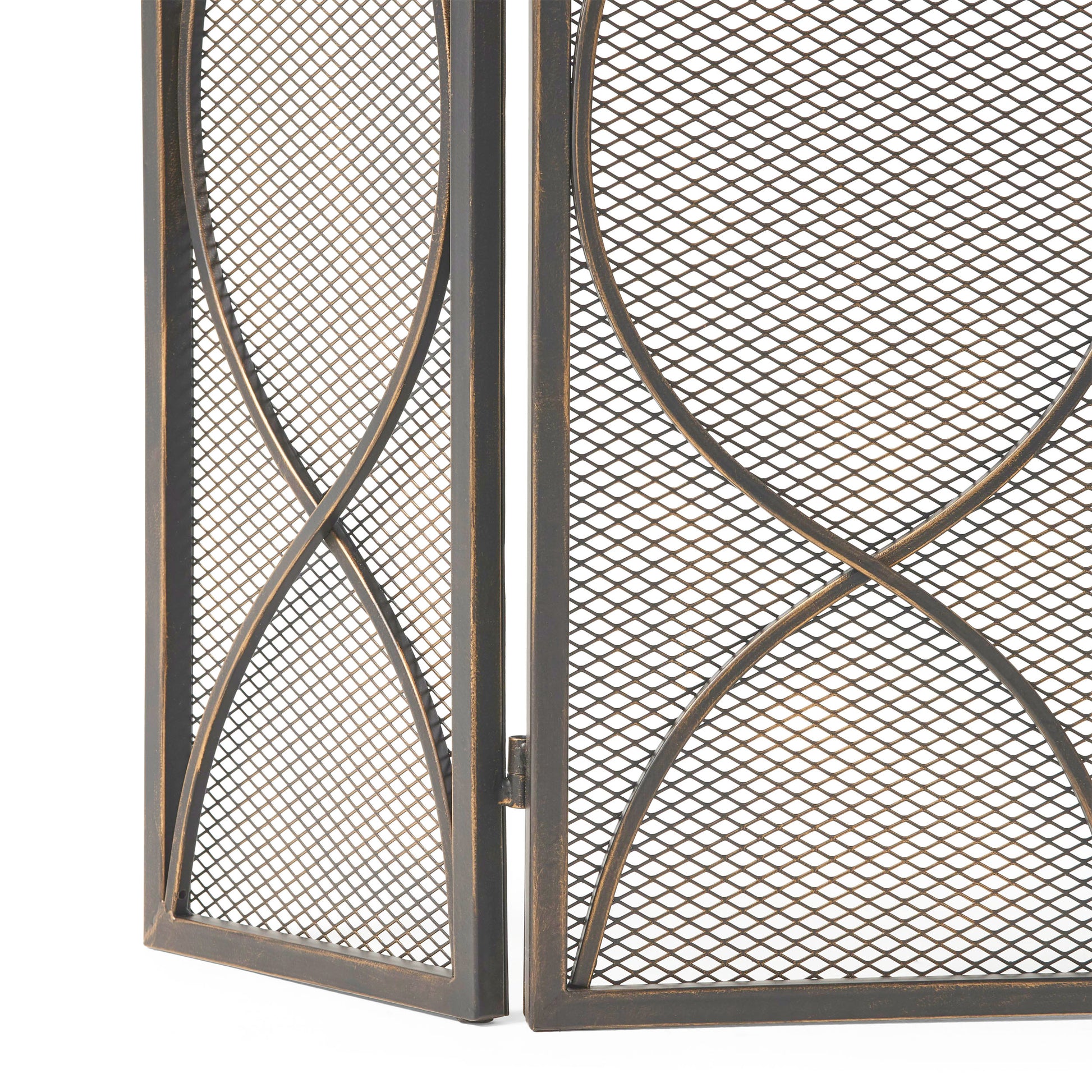 Fire Screen Black Gold Iron