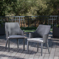 Hillhurst Chair Grey Mp2 Set Of 2 Grey Rattan Waterproof Fabric Metal