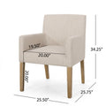 Arm Chair Beige Brown Fabric