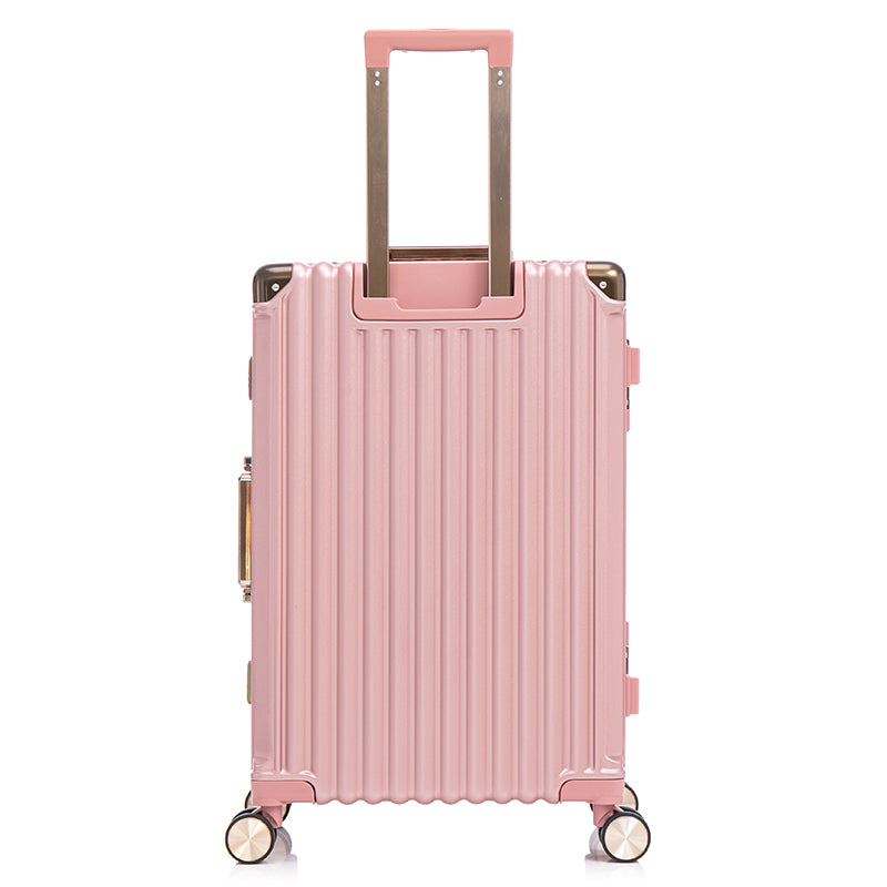 Luggage Sets20 24 28 Inch Three Model Set, Stylish Suitcase With Aluminum Frame Password Lock, Suitable For Travel Suitcases And Suitcases Rose Gold Aluminum,Pc