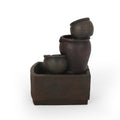 3 Tier Bochas Fountain, Rustic Multi Brown Brown Resin