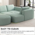 104.32*74.8 Modular Sectional Sofa Sleeper Couch, Sectional Sofa With Chaise And Ottoman, Convertible U Shaped Modular Sofa Set. Compressed Spon, Light Green Combo 2A 2B 2D Light Green Primary Living Space Soft Minimalist,Modern Foam Spring 6 Seat