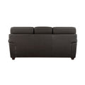 Traditional Living Room Furniture 2Pc Sofa Set Dark Brown Leather Sofa Loveseat Comfortable Plush Seating Rolled Arms Trim Classic Design Dark Brown Primary Living Space Classic,Traditional Rolled Arms Solid Wood 5 Seat