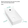 14.88X8.69 Inch White Ceramic Rectangle Wall Mount Bathroom Sink With Single Faucet Hole White Ceramic