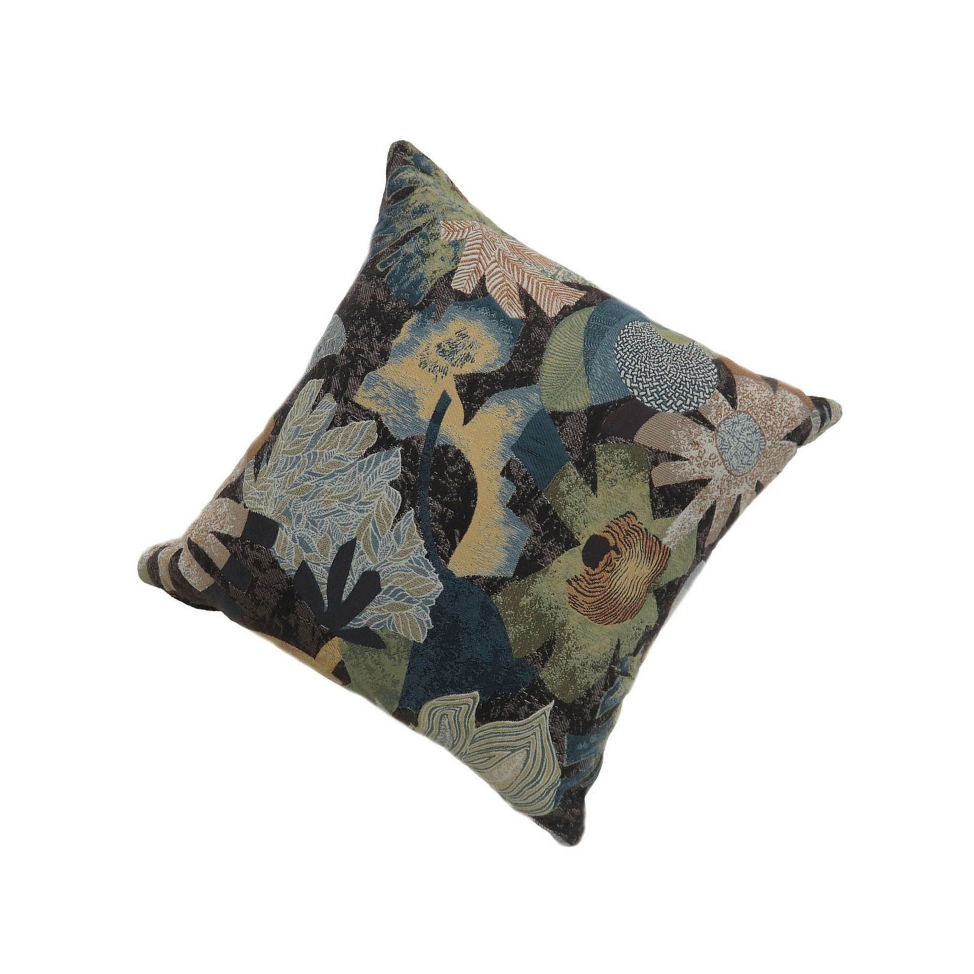 Contemporary Style Floral Designed Set Of 2 Throw Pillows, Multicolor Multicolor Polyester