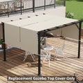 Outsunny 2 Pcs 4 X 18Ft Pergola Canopy Replacement, Uv Protection Pergola Shade Cover, Easy To Install For 10 X 11.8Ft Pergola, Khaki Brown Polyester